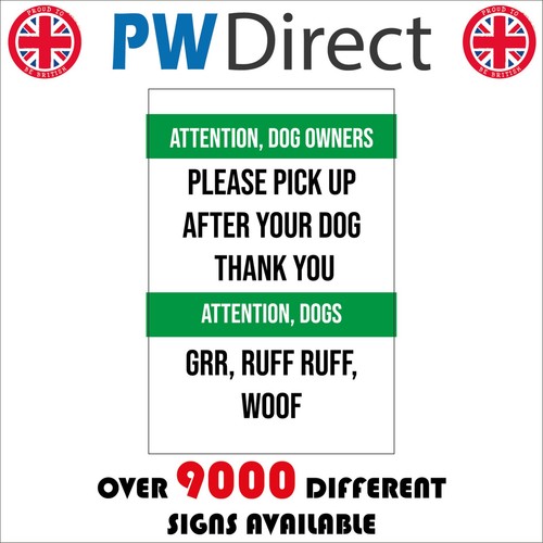 Sign attention dog - attention, owners
