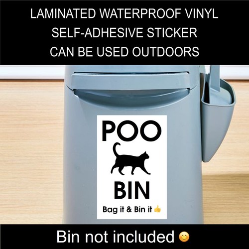 Cat dog poo bin stickers - &,