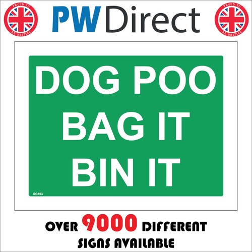 Sign dog poo bag bin - sign, it