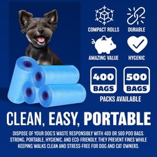 NEW 400 X PET REFUSE BAGS POO